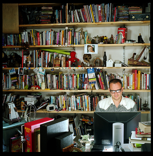 Cory Doctorow in his office